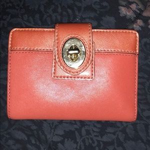 Coral Leather Coach Wallet